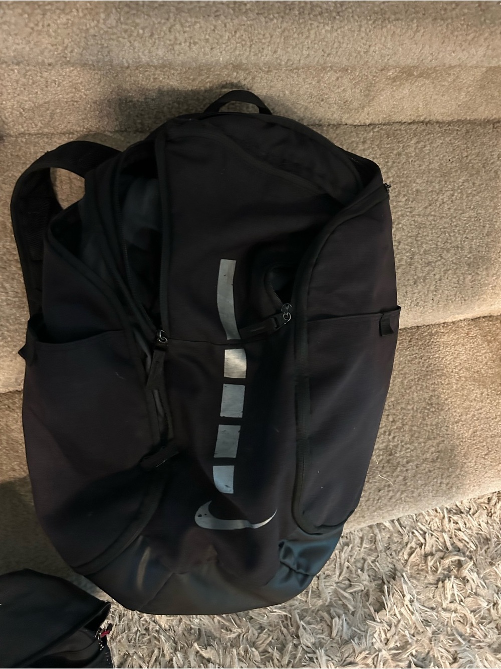 Nike Black Men's Backpack with Reflective Silver Swoosh